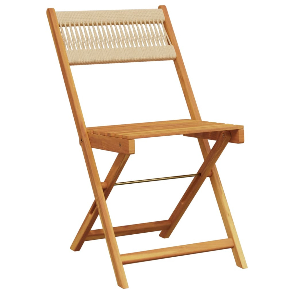 Produktbild för Hopfällbara trädgårdsstolar 6 st beige massivt akaciaträ