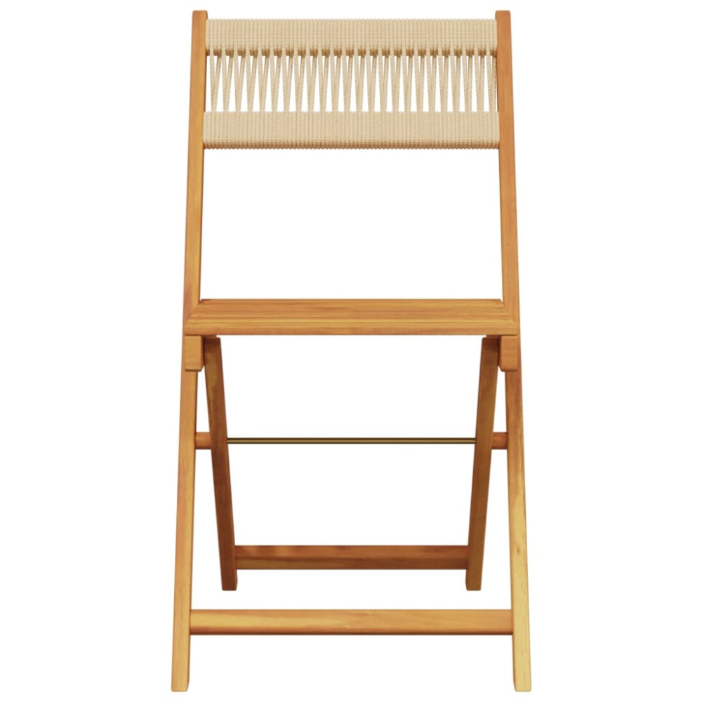 Produktbild för Hopfällbara trädgårdsstolar 6 st beige massivt akaciaträ