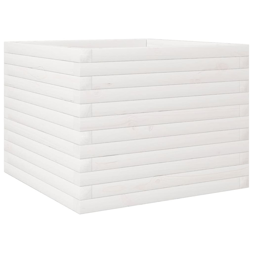 Produktbild för Odlingslåda vit 60x60x45,5 cm massiv furu