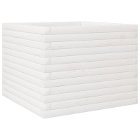 Produktbild för Odlingslåda vit 60x60x45,5 cm massiv furu