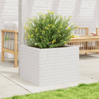 Produktbild för Odlingslåda vit 60x60x45,5 cm massiv furu