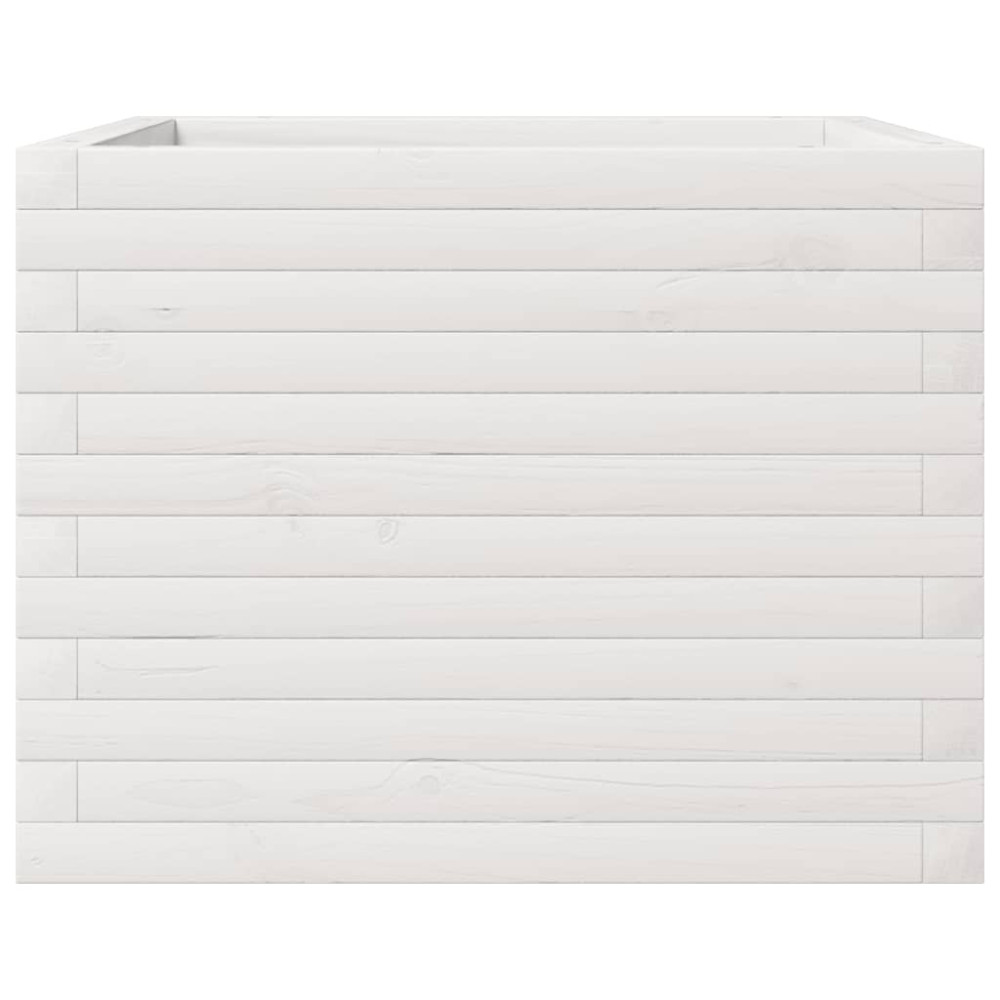 Produktbild för Odlingslåda vit 60x60x45,5 cm massiv furu
