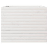 Produktbild för Odlingslåda vit 60x60x45,5 cm massiv furu