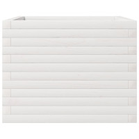 Produktbild för Odlingslåda vit 60x60x45,5 cm massiv furu