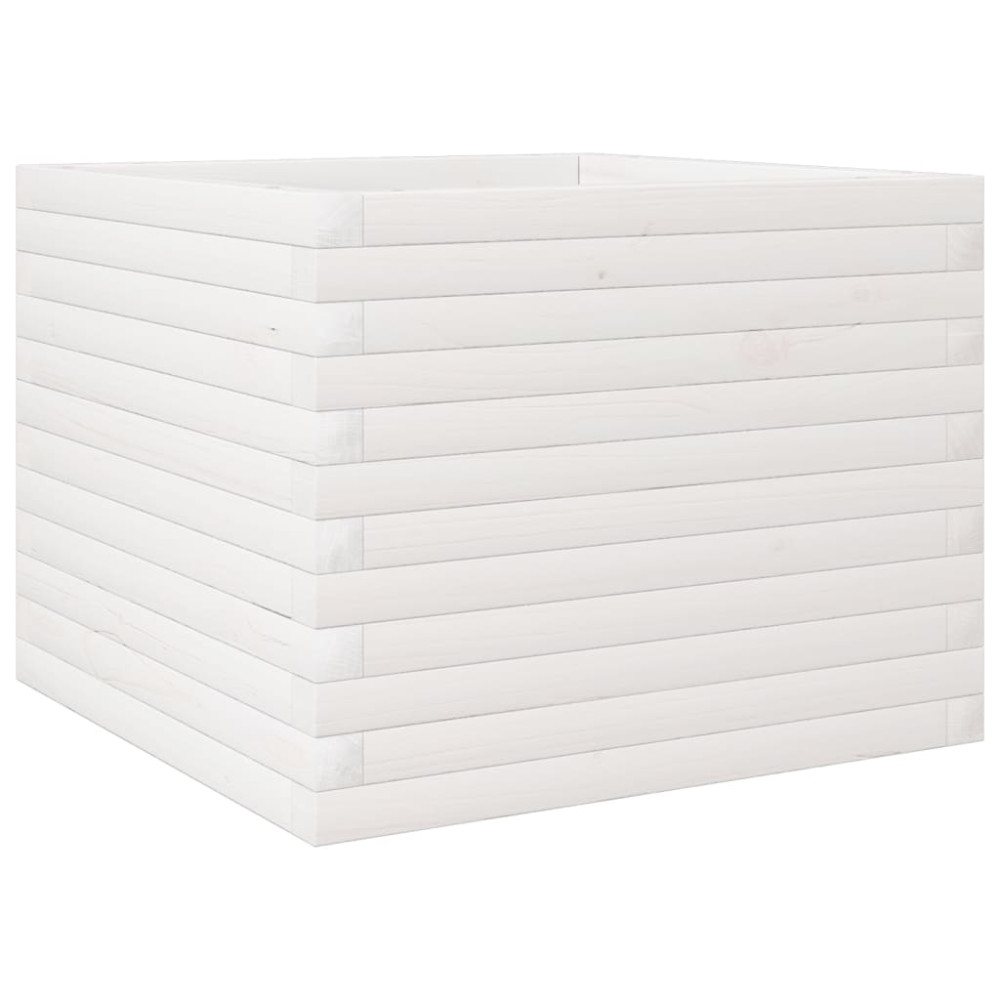 Produktbild för Odlingslåda vit 60x60x45,5 cm massiv furu