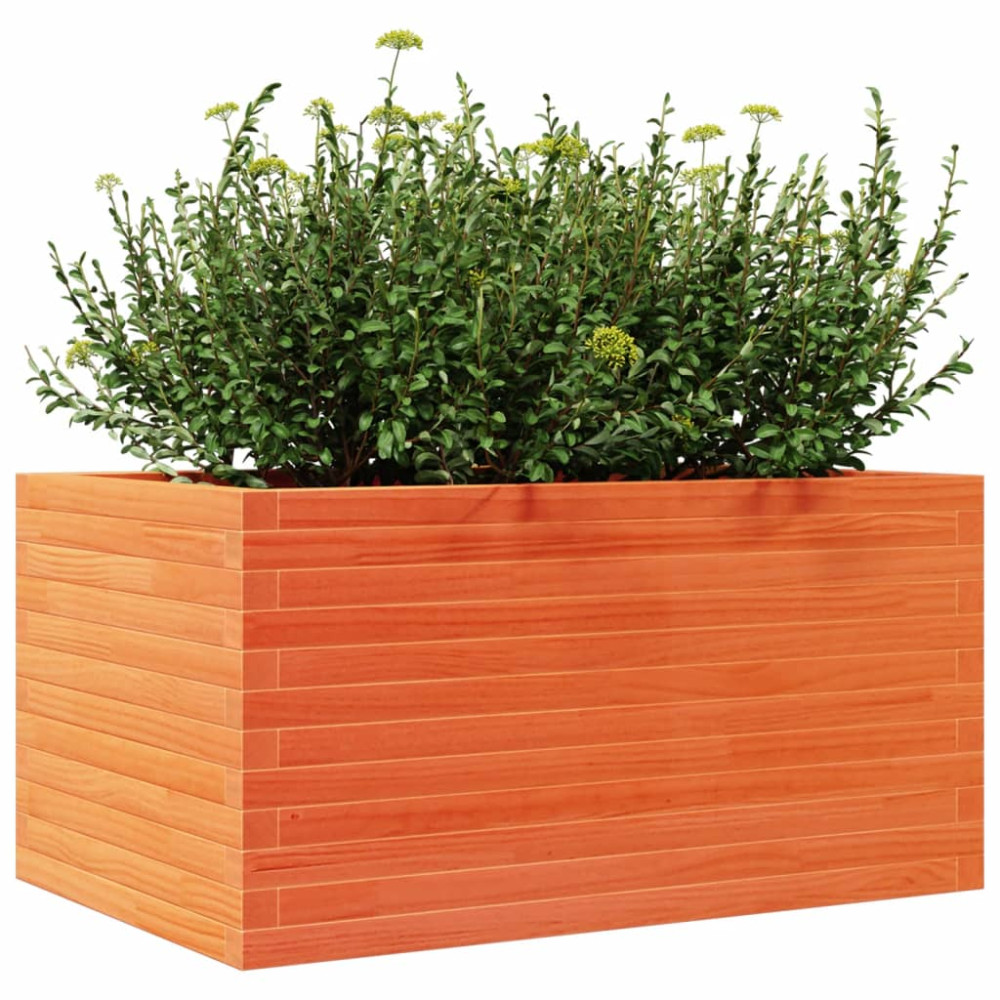 Produktbild för Odlingslåda vaxbrun 90x60x45,5 cm massiv furu