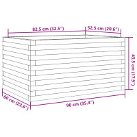 Produktbild för Odlingslåda vaxbrun 90x60x45,5 cm massiv furu