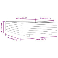 Produktbild för Odlingslåda 90x90x26,5 cm massivt furuträ