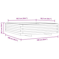 Produktbild för Odlingslåda 100x100x26,5 cm massivt furuträ