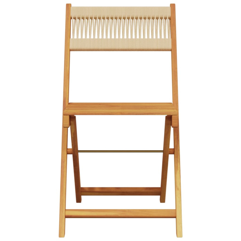 Produktbild för Hopfällbara trädgårdsstolar 4 st beige massivt akaciaträ