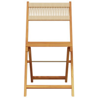 Produktbild för Hopfällbara trädgårdsstolar 4 st beige massivt akaciaträ