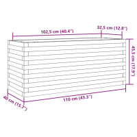 Produktbild för Odlingslåda 110x40x45,5 cm massivt furuträ