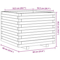 Produktbild för Odlingslåda vaxbrun 60x60x49,5 cm massiv furu