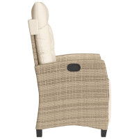 Produktbild för Justerbara trädgårdsstolar 2 st med fotstöd beige konstrotting