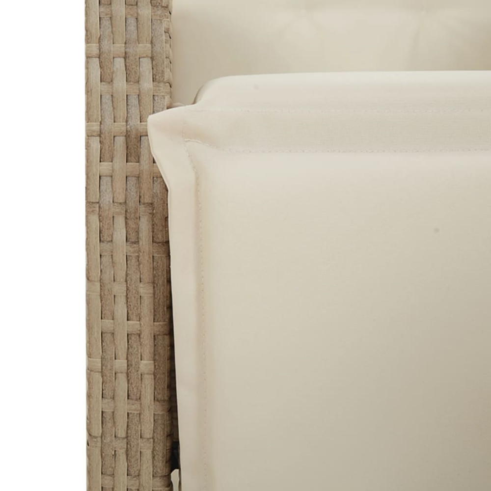 Produktbild för Justerbara trädgårdsstolar 2 st med fotstöd beige konstrotting