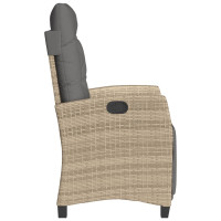 Produktbild för Justerbara trädgårdsstolar 2 st fotstöd mixbeige konstrotting