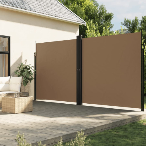 vidaXL Infällbar sidomarkis taupe 220x1200 cm