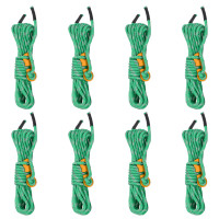 Produktbild för Tältlinor med reflekterande remsor och fästen 8 st 4 m 4 mm