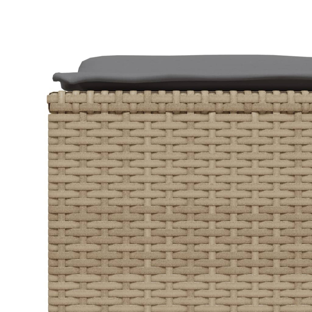 Produktbild för Soffgrupp för trädgården med dynor 5 delar beige konstrotting