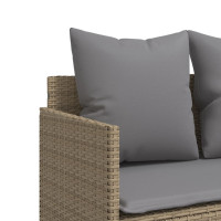 Produktbild för Soffgrupp för trädgården med dynor 5 delar beige konstrotting
