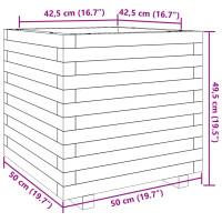 Produktbild för Odlingslåda vit 50x50x49,5 cm massiv furu