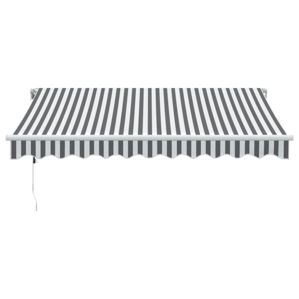 Produktbild för Markis automatiskt infällbar antracit&vit 300x250 cm