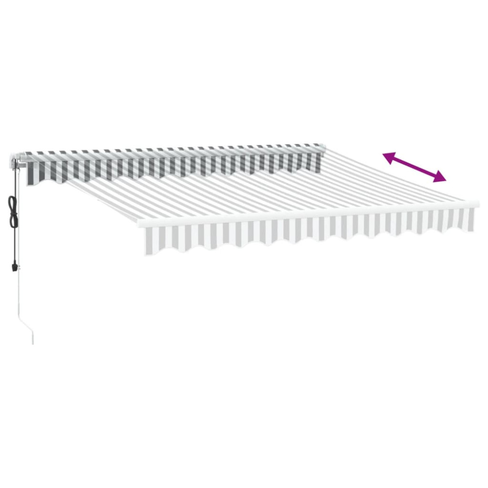 Produktbild för Markis automatiskt infällbar antracit&vit 300x250 cm