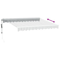 Produktbild för Markis automatiskt infällbar antracit&vit 300x250 cm
