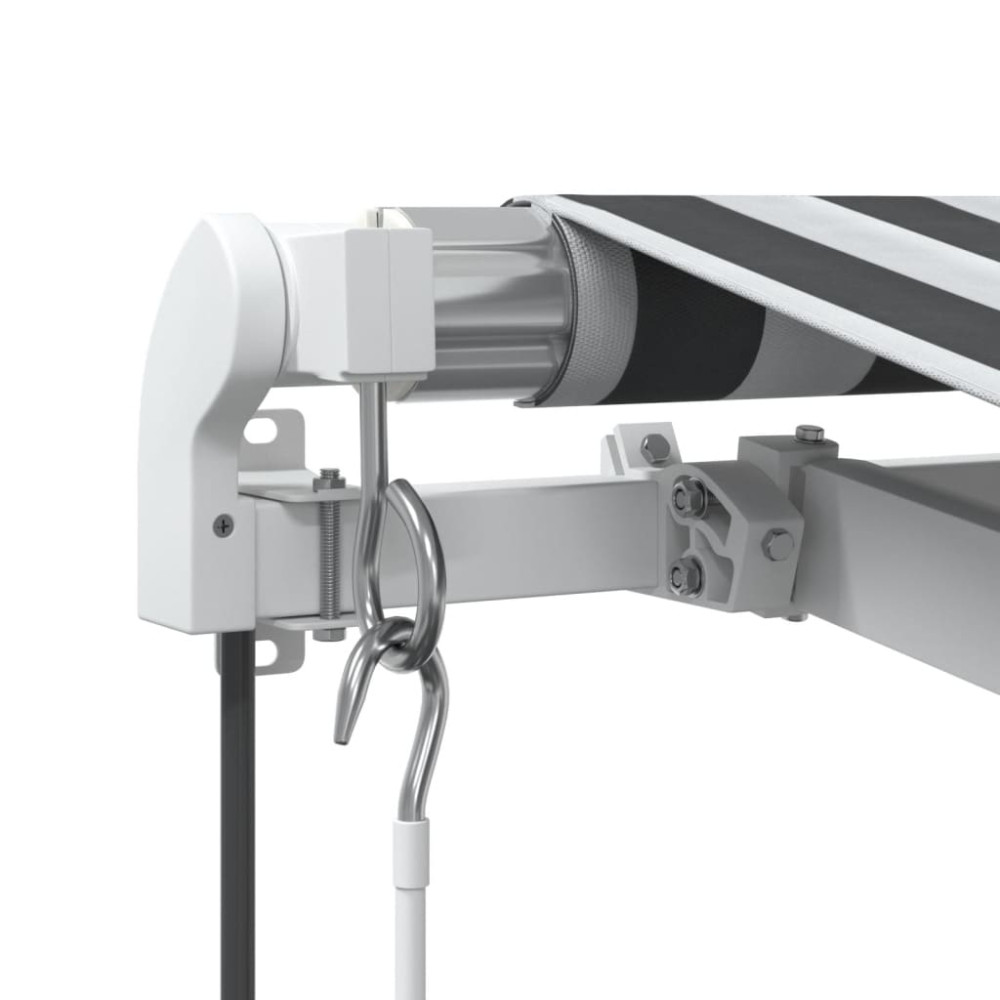 Produktbild för Markis automatiskt infällbar antracit&vit 300x250 cm
