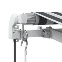 Produktbild för Markis automatiskt infällbar antracit&vit 300x250 cm