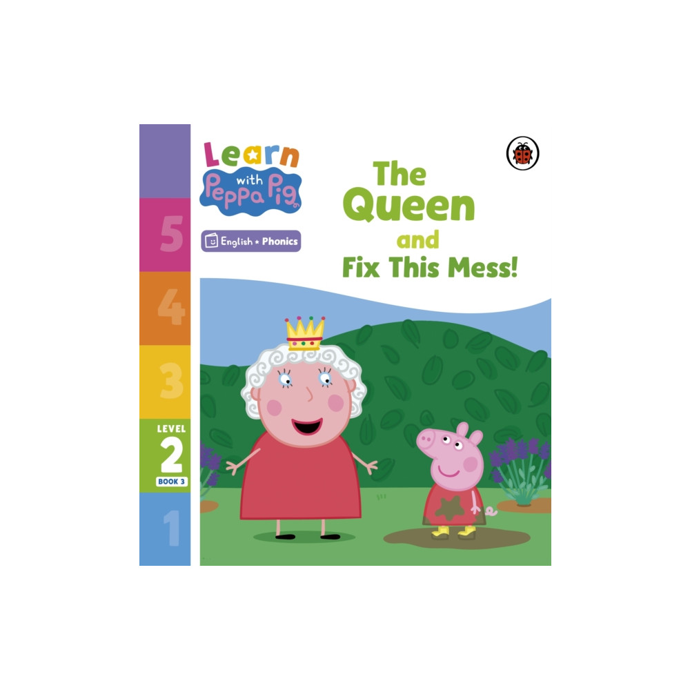 Produktbild för Learn with Peppa Phonics Level 2 Book 3 – The Queen and Fix This Mess! (Phonics Reader) (häftad, eng)