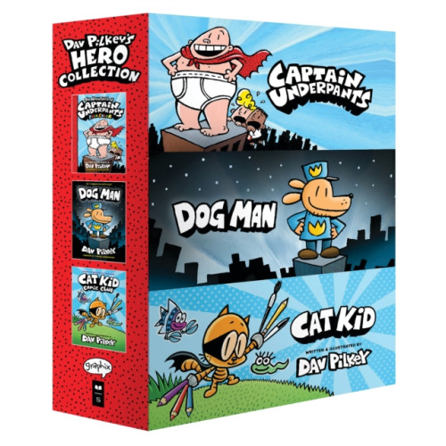 Scholastic US Dav Pilkey's Hero Collection (Captain Underpants #1, Dog Man #1, Cat Kid Comic Club #1) (inbunden, eng)