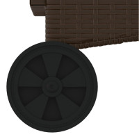 Produktbild för Solsäng med hjul och dyna brun konstrotting