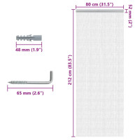 Produktbild för Myggdraperi för dörr 80x212 cm aluminium