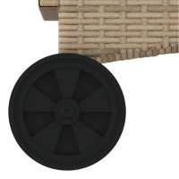 Produktbild för Solsäng med hjul och dyna beige konstrotting