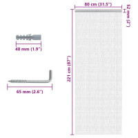 Produktbild för Myggdraperi för dörr 80x221 cm aluminium