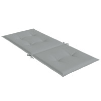 Produktbild för Stolsdynor högt ryggstöd 6 st melerad ljusgrå 120x50x4 cm tyg