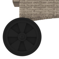 Produktbild för Solsäng med hjul och dyna ljusgrå konstrotting