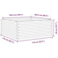 Produktbild för Odlingslåda 110x110x46 cm massivt furuträ