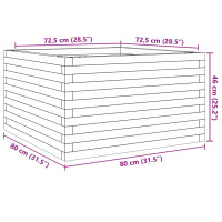 Produktbild för Odlingslådor vit 80x80x46 cm massiv furu