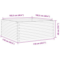 Produktbild för Odlingslåda vaxbrun 110x110x46 cm massiv furu