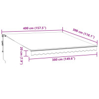 Produktbild för Markis automatiskt infällbar brun 400x300 cm