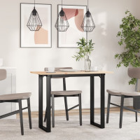 Produktbild för Matbord O-ram 100x50x75 cm massiv furu och stål
