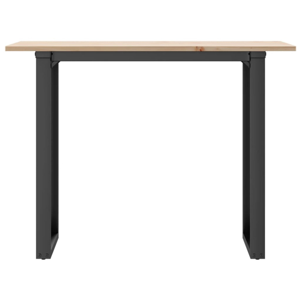 Produktbild för Matbord O-ram 100x50x75 cm massiv furu och stål