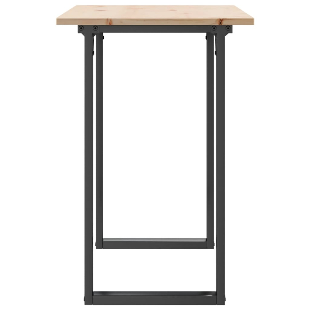 Produktbild för Matbord O-ram 100x50x75 cm massiv furu och stål