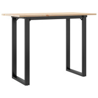 Produktbild för Matbord O-ram 100x50x75 cm massiv furu och stål