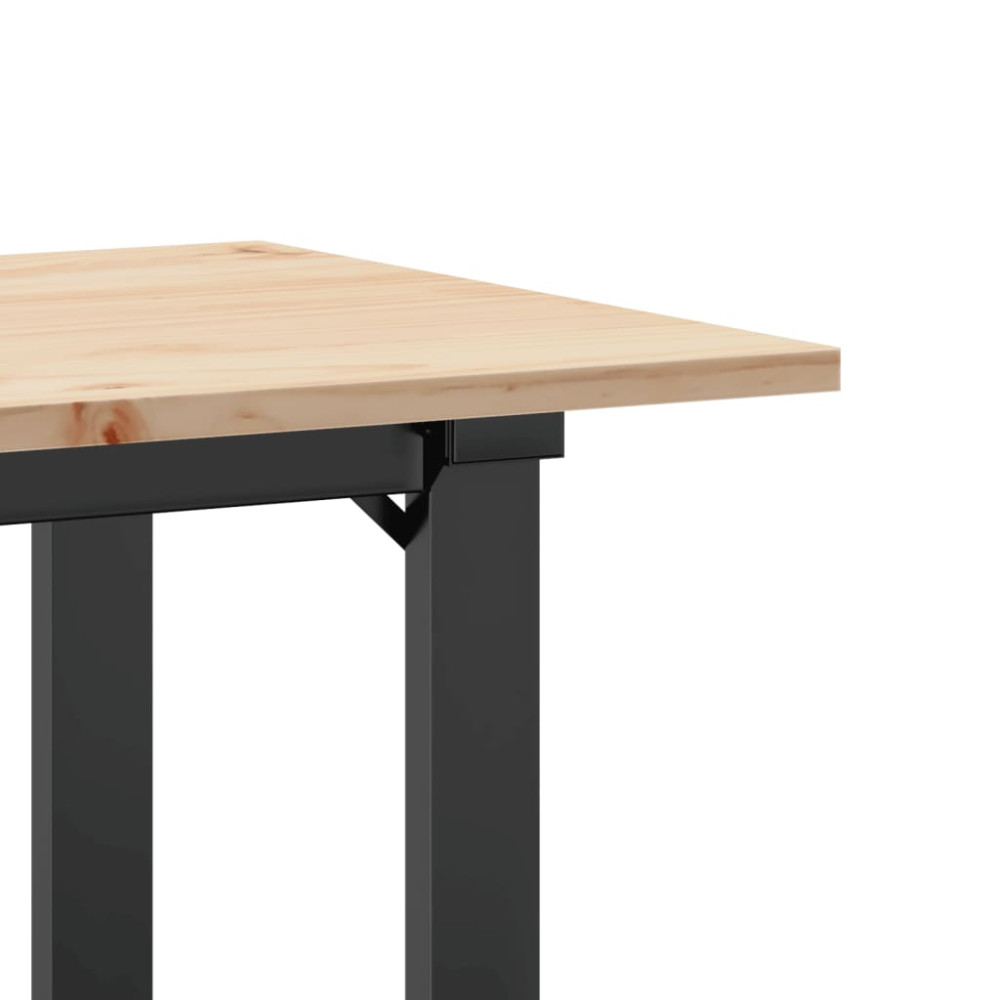Produktbild för Matbord O-ram 100x50x75 cm massiv furu och stål