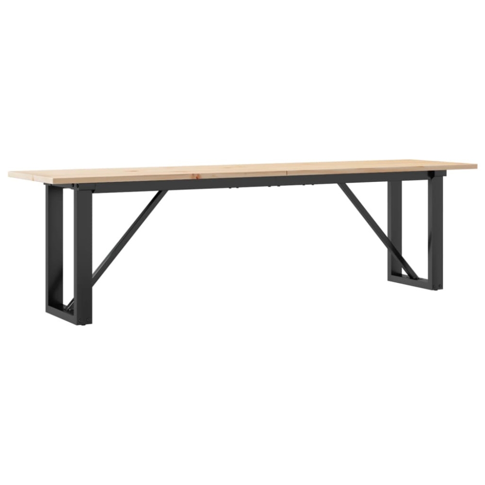 Produktbild för Soffbord O-ram 160x40x45 cm massiv furu och stål