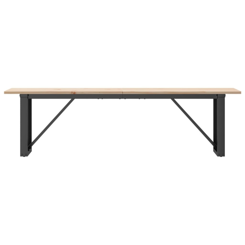 Produktbild för Soffbord O-ram 160x40x45 cm massiv furu och stål