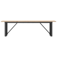 Produktbild för Soffbord O-ram 160x40x45 cm massiv furu och stål